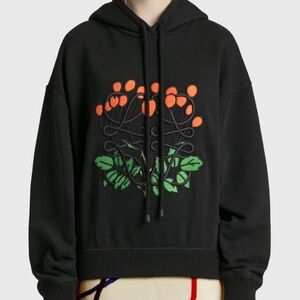 Loewe Her Embroidered Black Sweater with Orange and Green Accents